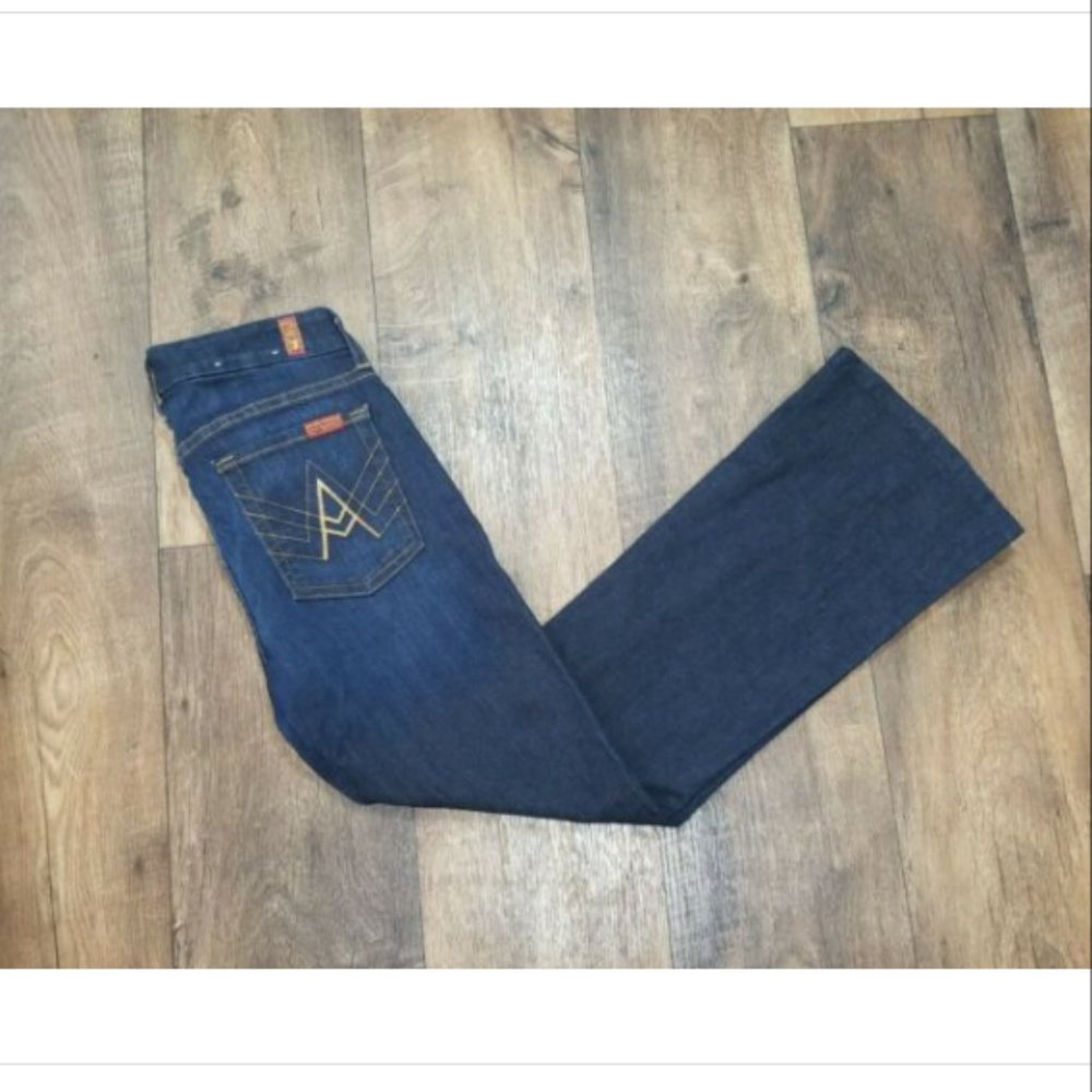 7 FAM;A Pocket Dark Jeans Flare